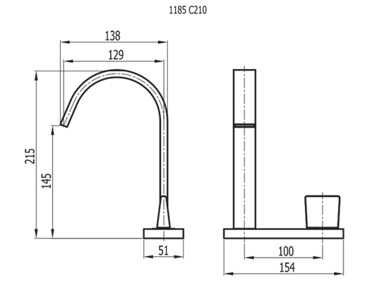 Torneira de mesa para lavatorio agua fria 1185 C210 cromado Prima Fani