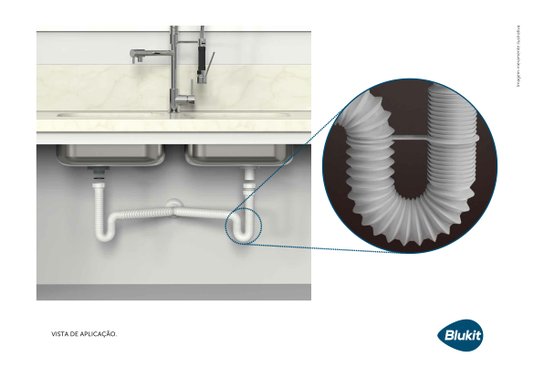 Sifão Duplo para Instalação de Triturador branco - 30204 BLUKIT