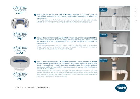 Sifão Universal para Lavatorio Metalizado com Copo - 031702 BLUKIT