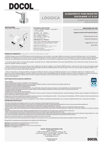 Acabamento Loggica para Registro 1/2", 3/4" E 1" 494106 DOCOL
