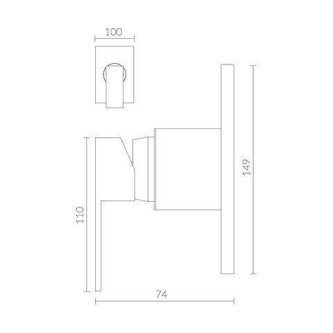 Acabamento monocomando Quadro Gold (base deca) RB71566 Rubinettos
