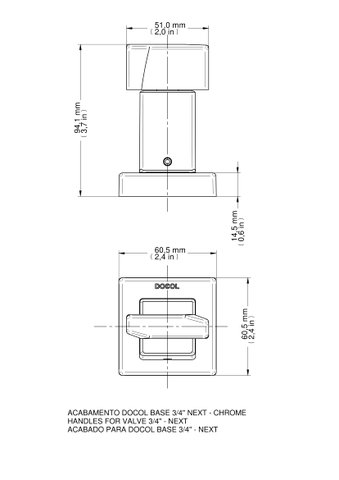 Acabamento Next para Registro 1/2", 3/4" E 1" 651806 Docol