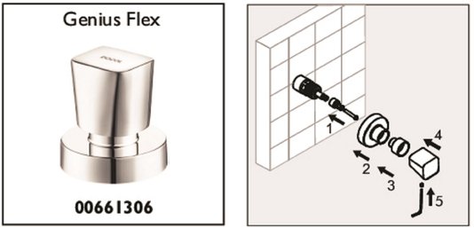 Acabamento para registro base Deca 1/2", 3/4" e 1" Genius Flex 661306 Docol