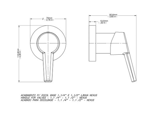 Acabamento para Registro DocolBase de 1/2", 3/4" e 1" Nexus 501406 Docol