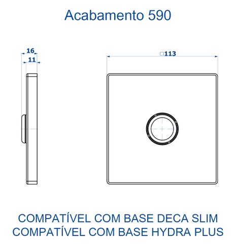 Acabamento para válvula de descarga 590BK Fani