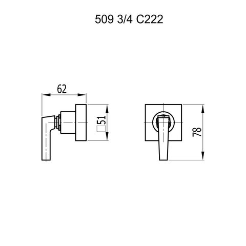 Acabamento Registro 3/4 Bella 509 C222 Fani