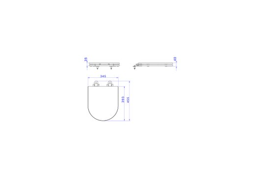 Assento Poliester Cinza Antracite Carrara/Duna/Lk/Nuova/Level AP.237.85 SlowClose Deca