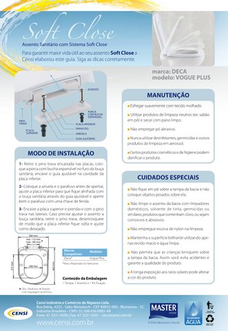 Assento Vogue Plus Soft Close Branco Censi