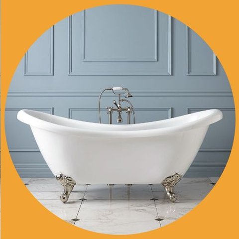 Banheira de Imersão ANTIGUA (1750x730x770)cm Com pés brancos - IM1018BR IMMERSI