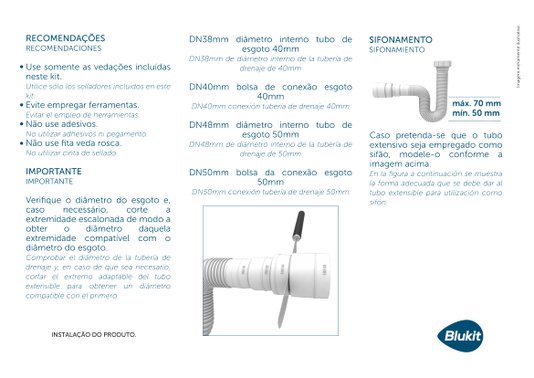 Sifão Triplo para Cuba de Cozinha - 30406 BLUKIT