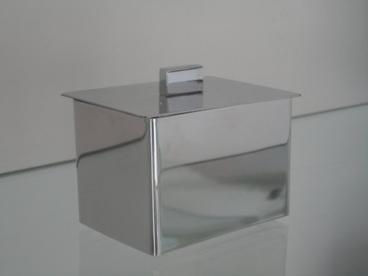 Porta Cotonete Retangular Inox Cromado 14216
