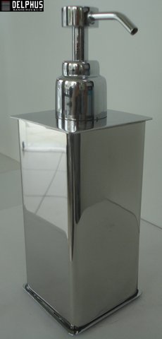Saboneteira Liquida Quadrada para bancada/mesa - 2135 aço inox polido