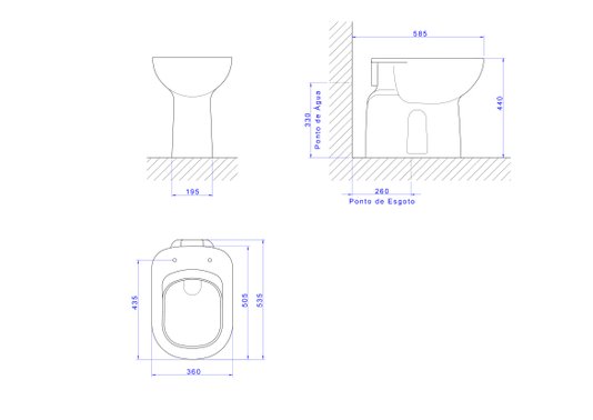 Bacia convencional conforto sem abertura frontal P.510.17 Deca