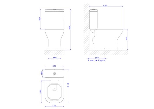 Bacia para caixa acoplada Axis branca P.470.17 Deca