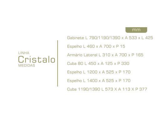 Gabinete completo Cristalo 120cm branco / nogueira Mazzu