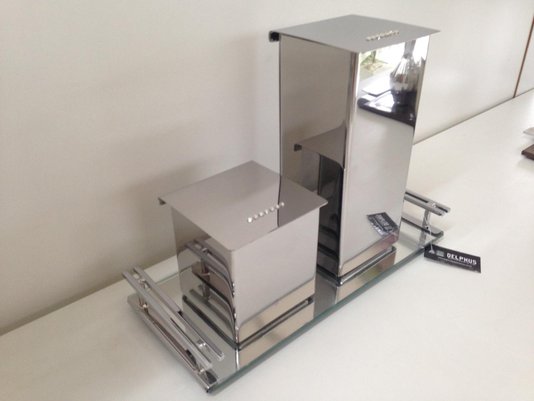 Bandeja Retangular 12x28 Cromada com Base Espelho