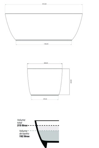Banheira Amazonia de Imersão 180x81,5x62 Branco Sabbia