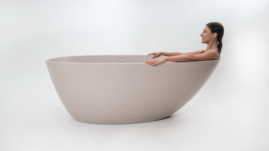 Banheira Angra de Imersão 179x89x62 Marfim Natural Sabbia