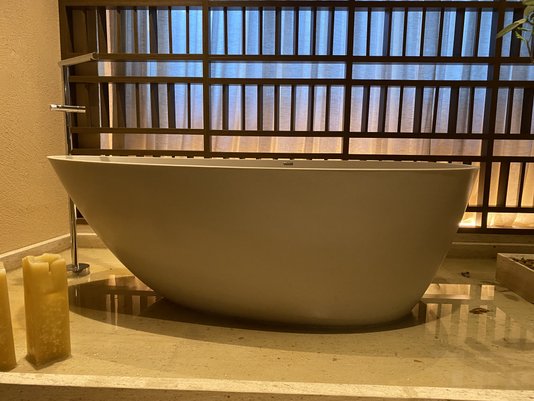 Banheira Angra de Imersão 179x89x62 Marfim Natural Sabbia