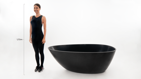 Banheira Angra de Imersão 179x89x62 Preto Granito Sabbia