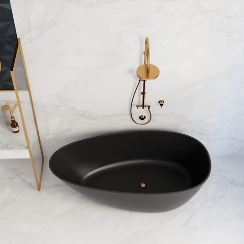 Banheira Angra de Imersão 179x89x62 Preto Granito Sabbia