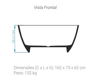 Banheira Bahia de Imersão 162x71x61 Marfim Natural Sabbia