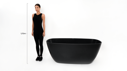 Banheira Bahia de Imersão 162x71x61 Preto Granito Sabbia