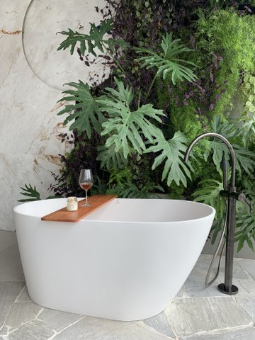 Banheira Ilheus de Imersão 125 x 71 x 61 Branca valvula cr Sabbia