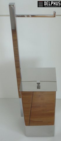 Papeleira de Chão com Lixeira Articulável Cromada