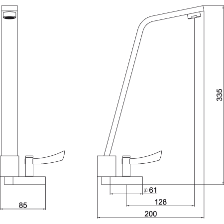 Misturador Monomix para Cozinha de Mesa - Bica Alta Móvel
