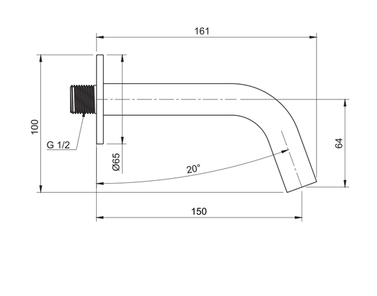 Bica de Parede para Lavatório 150mm Quantum DK5212CR Doka
