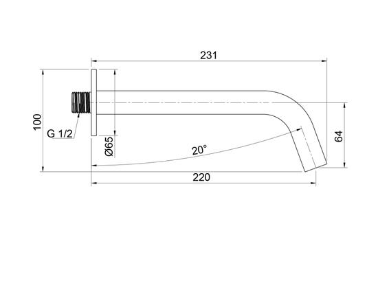 Bica de Parede para Lavatório 220mm Quantum DK5213GM Doka