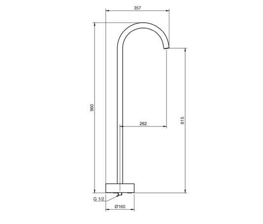 Bica de Piso Banheira Loop DK5178MB Matt Black Doka