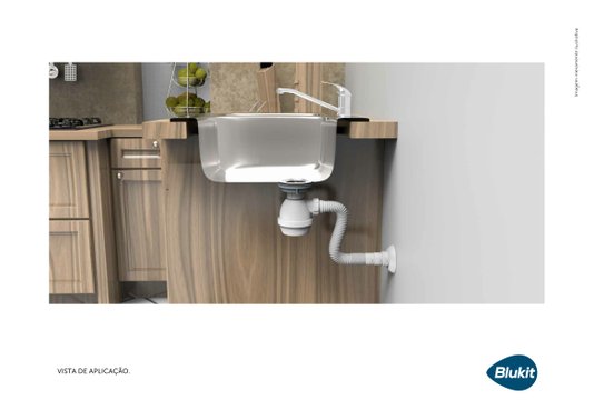 Sifão Universal com Copo Metalizado para Pias e Tanques - 31701 BLUKIT