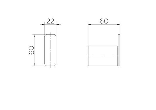 Cabide FLAT grafite escovado 960970 Docol