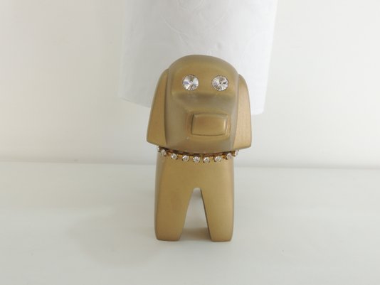 Cachorro GG 1281 Coleira Dourado com Cristal