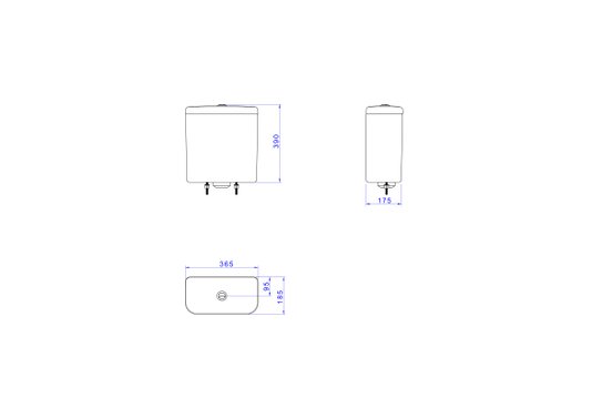 Caixa Acoplada para Bacia Carrara/ Nuova CD.11F.17 Deca