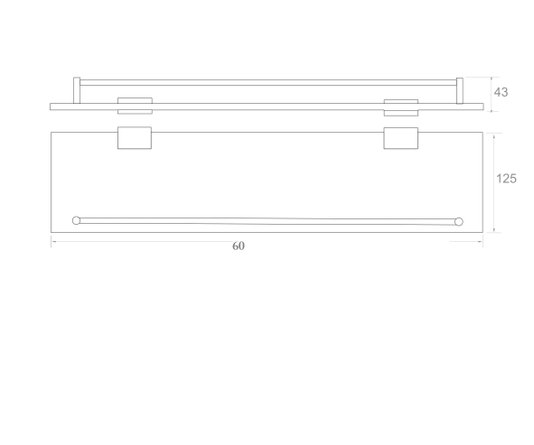 Porta Shampoo 60cm Cromado Napoli 663 Kromma