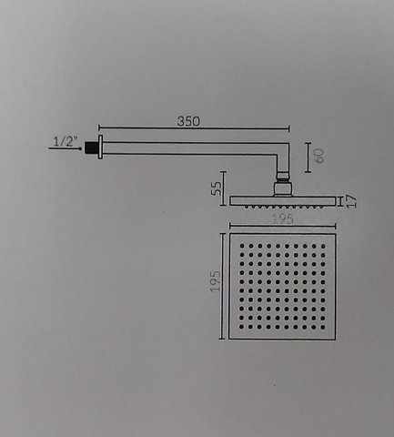 Chuveiro de Parede 20x20 Cromado KR107C Kromma