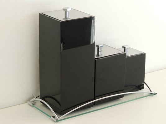 Conjunto com 3 peças Preto com Tampa Inox 18066