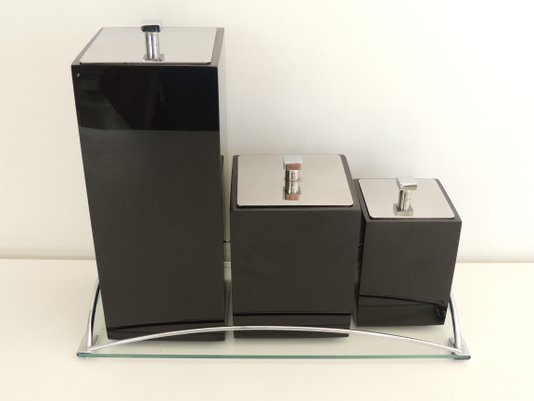 Conjunto com 3 peças Preto com Tampa Inox 18066