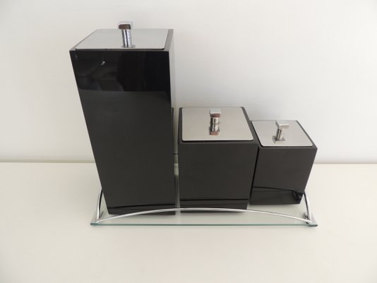 Conjunto com 3 peças Preto com Tampa Inox 18066