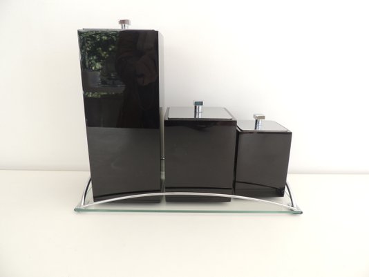 Conjunto com 3 peças Preto com Tampa Inox 18066