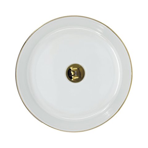 Cuba Apoio Branca com Filete Dourado 36x36x12 -19159