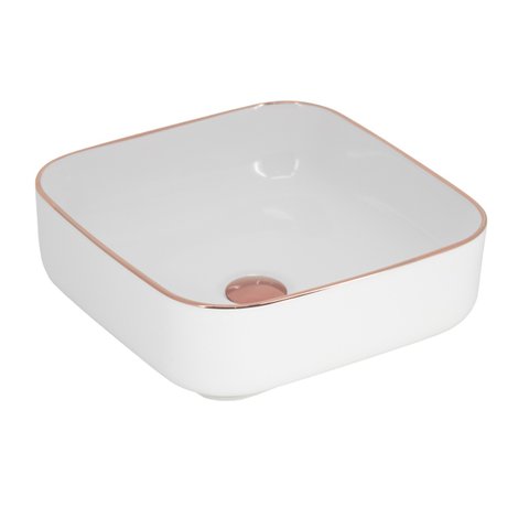 Cuba Apoio Branca com Filete rose gold 38x38x14 -18586