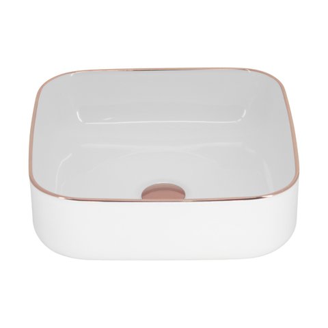Cuba Apoio Branca com Filete rose gold 38x38x14 -18586