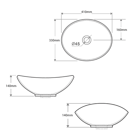 Cuba Apoio Oval Canoa 41X33X14 Branca