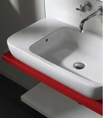 Cuba de Apoio retangular branco 75x40cm Khroma Roca