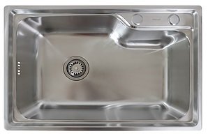Cuba de Cozinha Ipanema 60x42x22 com Dosador de Sabão e Cesto Escorredor Inox Movel