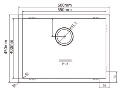 Cuba de Cozinha Lux 550 55X40X19 Rose Gold Movel